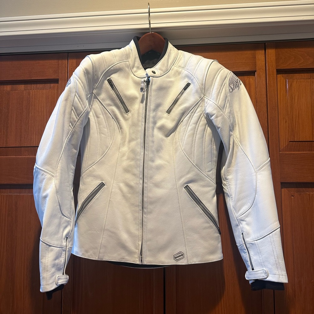 Shift White Leather Motorcycle Jacket